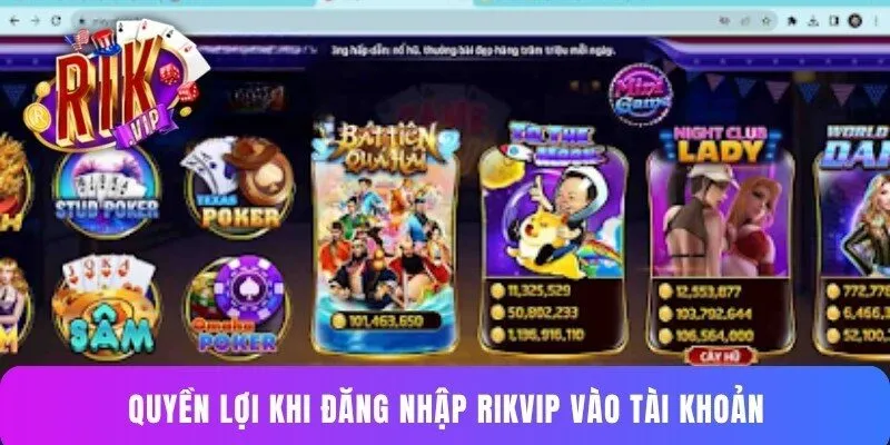 Quyền lợi khi đăng nhập Rikvip vào tài khoản