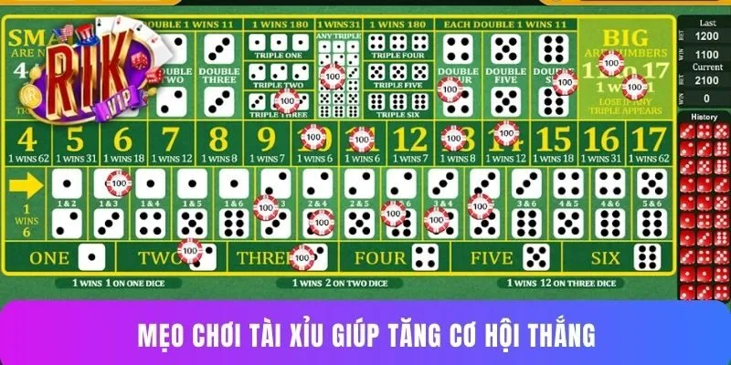Mẹo chơi tài xỉu giúp tăng cơ hội thắng